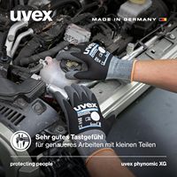 Gants de travail unisexes Uvex Phynomic XG - Extensibles et résistants à l'abrasion - Mousse Aqua-Polymer Xtra Grip (Lot de 5)