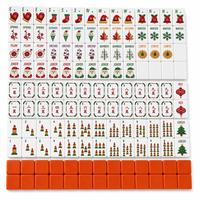Ensemble de Mahjong de Noël, tuiles de Mahjong en acrylique, Père Noël, Joker, cadeau de Noël pour femmes