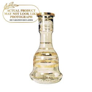 Title: Authentic Handcrafted Khalil Maamoon Hookah - Solid Brass Core Large <b>Glass</b> Replacement Base 12.5 Inch (Gold & Silver) - Product Image 1