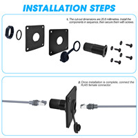 Adaptateur de couplage Ethernet RJ45 femelle-femelle étanche IP67 pour montage mural Starlink Mini, idéal pour camping-car, bateau, fourgonnette