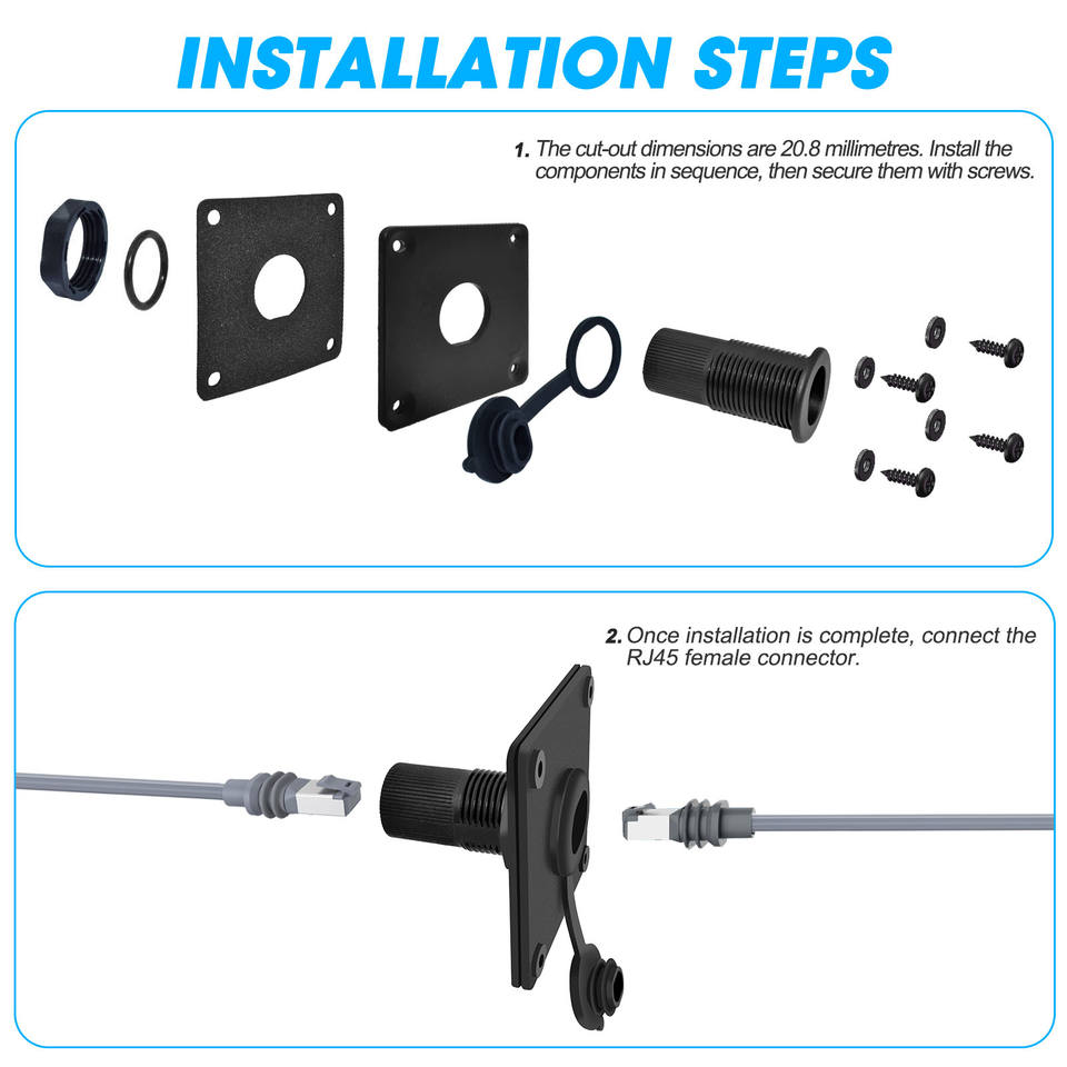 IP67 Waterproof RJ45 Wall Pass-Through Coupler for Starlink Mini