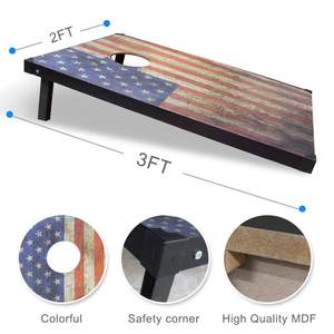 Tables de <span class=keywords><strong>Cornhole</strong></span> Professionnelles avec Imprimé Drapeau Américain Vintage, Sacs de Lancer Toutes Saisons, Sac de Rangement Portable, Indispensable pour les Fêtes - Product Image 5