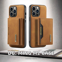 Étui de téléphone en cuir PU magnétique détachable fait main de luxe JDL M2 avec support pour objectif d'appareil photo pour 13 Pro Max Mini