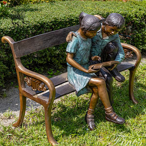 Escultura de Metal para Decoración de Parques al Aire Libre BLVE, Estatua Infantil Fundida en Bronce Antiguo, Niño Jugando en el Agua - Product Image 5