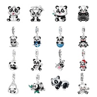 Pulsera de Plata con Circonitas de la Serie Panda, Nueva y en Oferta, para Mujer, Joyería de Moda, Regalo DIY