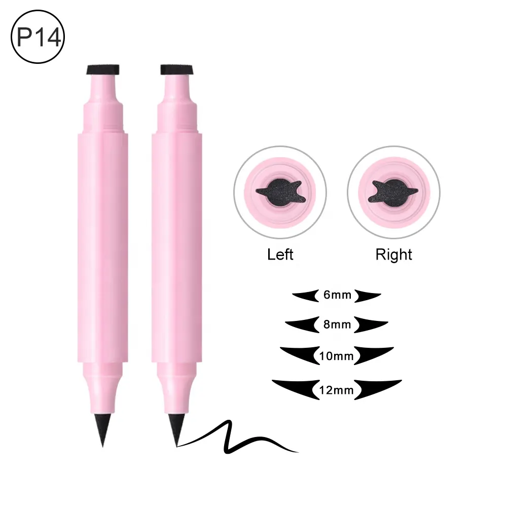 Benutzer definierte Logo Eyeliner Stempel Wasserdicht 2 in 1 Eyeliner Pink Winged Eyeliner Stempel für Katzenaugen