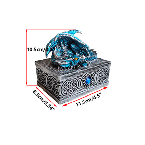Шкатулка для украшений в виде статуи дракона, средневековый Фэнтезийный миф дракон с крышкой, коробка для украшений в виде сокровищ, Подарочная коробка для украшения статуи дракона. - Product Image 6