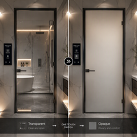 Porte de salle de bain en aluminium à cadre fin, résistante à l'humidité, sur mesure, pour la rénovation d'hôtels de luxe, fabricant, grossiste