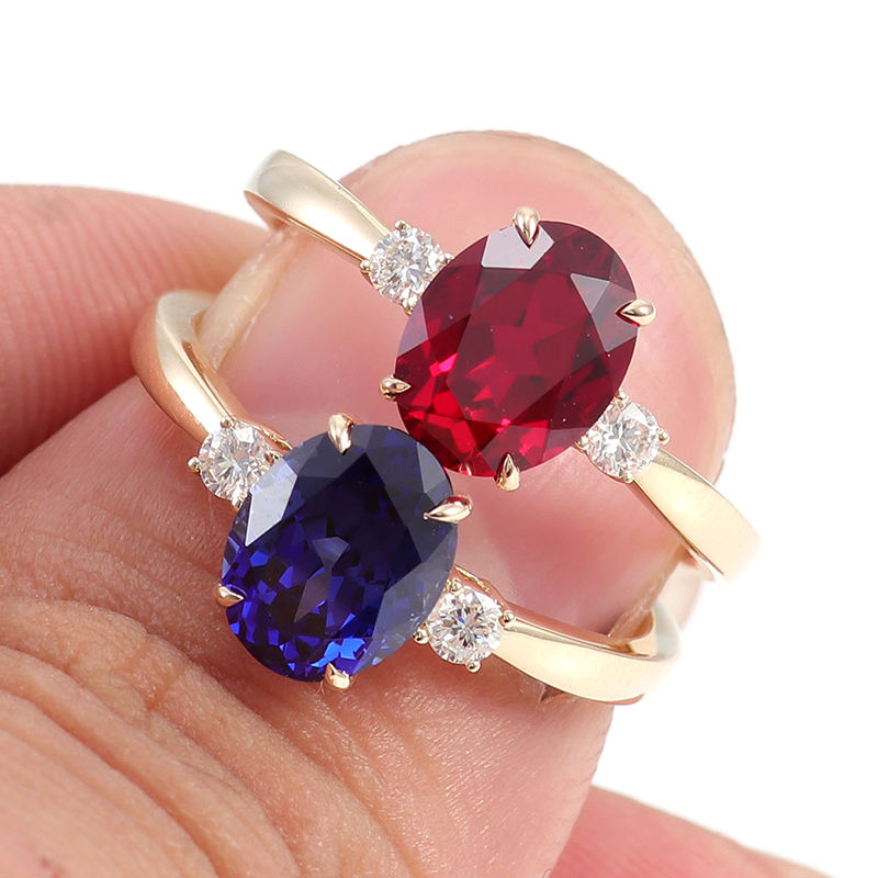 Bague RUBIS de laboratoire en or massif 18 carats