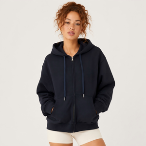 Sweat-shirt à capuche unisexe avec fermeture éclair intégrale, doux, avec poche kangourou avant, coupe ample, décontracté, pour le voyage, en stock dans l'entrepôt américain - Product Image 3