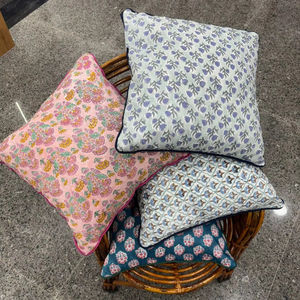 Funda de Almohada Premium 2026 Hecha a Mano con Estampado de Bloques, Cojín Boho de Algodón Hecho a Mano con Ribete, Fundas Decorativas para Almohadas - Product Image 1