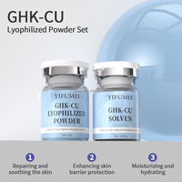 Sérum en poudre lyophilisée à marque privée, hydratant, réparateur, favorisant la repousse des cheveux, sérum liquide pour le visage à base de peptide de cuivre bleu GHK-Cu, ampoule