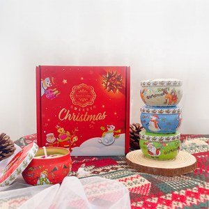 大豆蜡锡罐香味蜡烛浪漫圣诞香薰蜡烛礼品盒套装生日礼物 - Product Image 5
