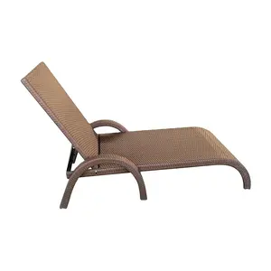 Sunbed Garden Sun Lounger Beach Chair Steel Outdoor Furniture Modern Leisure Hotel Pool Furniture Best Selling Rattan Outdoor