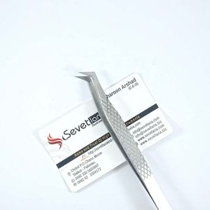 Pince à épiler d'extension de cils de volume russe en acier inoxydable avec belle poignée en diamant pointe en fibre pointue finition satinée - Product Image 5