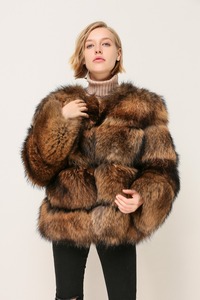 Y1874 हॉट सेलिंग असली प्राकृतिक रैकून फर बुलबुला कोट - Product Image 4