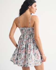 Robe pour femme LEDUO, style rétro français, à porter au quotidien, taille cintrée, à fleurs, bretelles spaghetti - Product Image 2