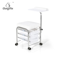 Chaise de pédicure réglable et chaise de table à ongles de bureau de manucure avec 3 couches pour meubles de salon