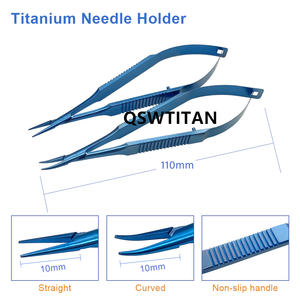 Pemegang jarum otomatis jarum pemegang jarum Forceps instrumen oftalmik lurus melengkung Titanium/baja tahan karat - Product Image 4