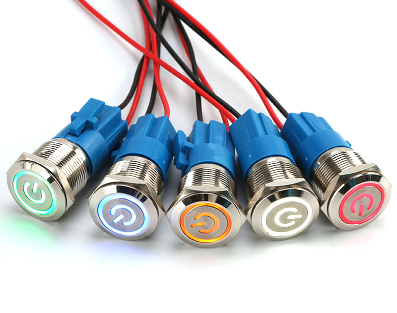12/16/19/22mm Metal <strong>Push</strong> <strong>Button</strong> <strong>Switch</strong> Momentary Latching Fixed Electric On Off Power Start Stop LED Light 5V 12V 24V <strong>220V</strong> Car