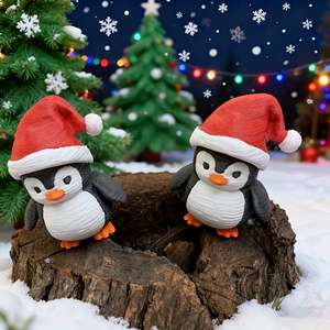 Artisanat de Noël en forme de pingouin imprimé en 3D, ornements, cadeaux, jouets tendance, figurines créatives, articulations d'animaux, jouets mobiles - Product Image 4