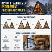 Villa modulaire préfabriquée de luxe avec de grands chambres, petite maison triangulaire pour projets Airbnb, hôtels et complexes hôteliers