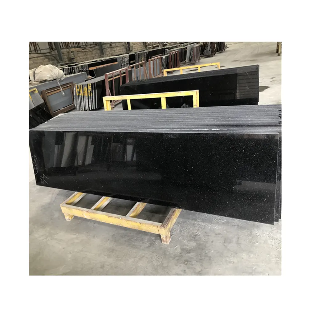 Wholesale polished Indian Black Star Galaxy Granite Slabs for countertop