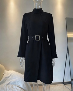 Robes décontractées élégantes pour femmes, à manches longues, col montant, ceinturées, pour l'automne/hiver, tendance - Product Image 5