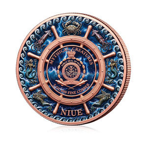 Moneta da Collezione di Lusso da 5 Troy Ounce in Rame Puro .999, Sirena Creatura Mitica, Rilievo 3D, Rame Colorato, Lingotto da 5oz - Product Image 3