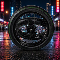 Ensemble de roues complet Ultra Bee 17 pouces, pneus 100/80 130/70-17, rayons en acier au carbone, pièces de moto Supermoto pour la route