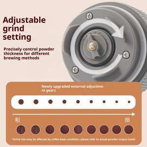 Mini moulin à café électrique portable d'extérieur entièrement automatique en acier inoxydable, capacité 3-5 tasses, pour préparation de café en voiture, isolé - Product Image 3
