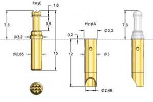 Pogo Pin Kiểm Tra Đầu Dò Pin Và Ổ Cắm 2.5Mm Đường Kính Ngoài Lò Xo Nạp Pin Tiếp Xúc - Product Image 2