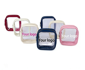 กระเป๋าเครื่องสำอางใสแบบพกพาสำหรับผู้หญิง ฤดูร้อน เป็นมิตรกับสิ่งแวดล้อม ขนาดใหญ่ จุของได้เยอะ กันน้ำ ผลิตจาก PVC ไนลอน รับผลิตตามแบบ - Product Image 4