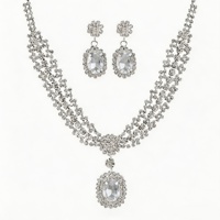 Ensemble de bijoux collier et boucles d'oreilles en strass brillant, style vintage, multicolores, élégant, pour femmes, bijoux de fête