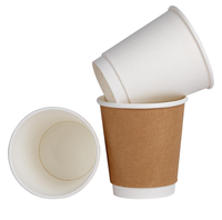 Elegant White Paper Cups Coffee Cafeterias Eco Friendly Hot Beverage white Paper Cups For Takeaway