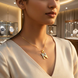 Art Palace - Collar con Colgante de Letra N con Circonitas, Chapado en Oro de 18K y Plata 925 para Mujer, Joyería Fina Clásica para Uso Diario - Product Image 4