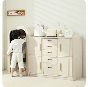Armoire pour enfants en plastique multifonctionnelle, réglable en hauteur, couleur personnalisée, pour le salon, la chambre à coucher, rangement de jouets, armoires pour enfants - Product Image 1