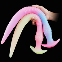 YIJI Plug anal en gel de silicone liquide couleur or lumineux super long, produits pour adultes, jouet sexuel pour femme, masturbateur