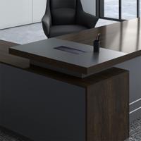 Bureau d'Ordinateur de Direction en Bois Convertible en L, Moderne et de Luxe, pour Bureau à Domicile