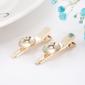 Gold 3.5Cm Pointed Duckbill <b>Clip</b> Beaded Rim Hair Accessory Daily Use - Product Image 2