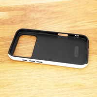 Coques de téléphone portable 2-en-1 personnalisables en TPU+PC avec film 3D par sublimation, finition brillante, antichoc, étanches et support intégré