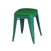 Fabrik gemacht bunte billige Metall hocker Stuhl für Bistro mit Sofa kissen