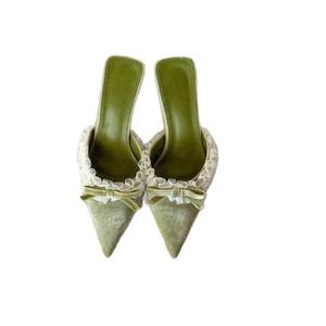 Sandalias de tacón alto con correa de cristal estilo hada y punta abierta, minimalistas y a la moda, con hebilla, estilo francés, para mujer, verano 2025 - Product Image 5