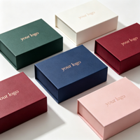 Boîte cadeau en papier personnalisée de luxe avec logo imprimé en couleur et insert en mousse noire, boîte cadeau pour ensemble de pots cosmétiques