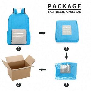 Sac à dos pliable de voyage léger et élégant en polyester cationique, idéal pour l'école - Product Image 3