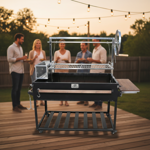 TOSHINE Portable Santa Maria Grill with Adjustable Height Folding <strong>Trolley</strong> Easily Assembled Stainless Steel Charcoal <strong>BBQ</strong> Pit - Product Image 2
