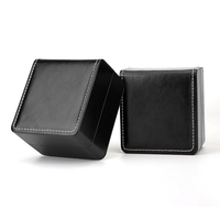 Boîte de rangement multifonctionnelle en cuir PU noir, durable et protectrice, pour montre à position unique, disponible en stock direct usine.