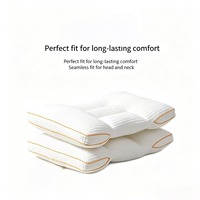 Oreiller cervical ergonomique antibactérien, respirant, hypoallergénique, avec housse en coton, design léger, style minimaliste, pour un soutien du sommeil optimal