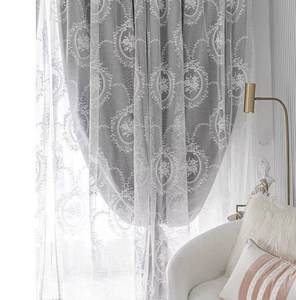 Romantique princesse brodé <span class=keywords><strong>rideau</strong></span> transparent salon chambre <span class=keywords><strong>rideau</strong></span> transparent avec couleur unie dentelle champignon <span class=keywords><strong>frange</strong></span> - Product Image 3