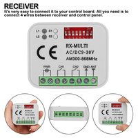 Récepteur-commutateur RX-MULTI 300MHz 310MHz 315MHz 390MHz 433MHz 868MHz AC/DC 9V-30V 2CH Relais Récepteur multifréquence